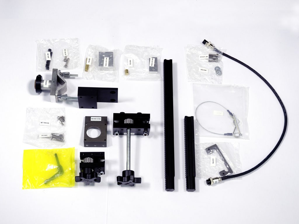 WeldingMart Bug-O KBUG-3000 to KBUG-3500 Conversion Kit with rods, brackets, cables, and hardware, neatly arranged on white.