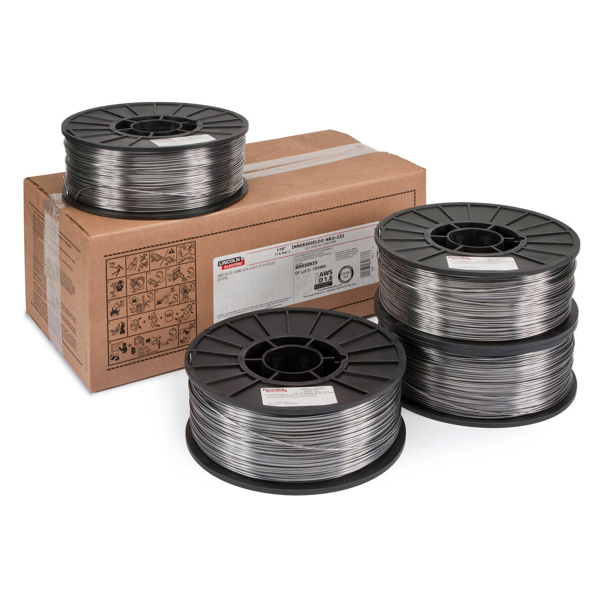 Lincoln ED029418 Outershield 71 Elite Flux-Cored (FCAW-G) Wire, 0.045 in, (4) 15 lb Plastic Spool