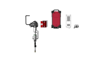 Top-down view of Lincoln Cooper CRX-10iA/L Welding Cobot Non-Cart Package with tools and accessories on white background.