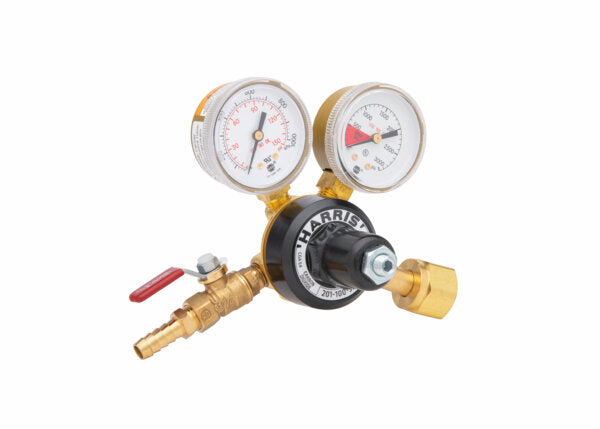 Harris Model 201-100P-320i-G CO2 Brass Beverage Regulator - 3002260