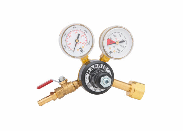 Harris Model 201-100P-320i-G CO2 Brass Beverage Regulator - 3002260