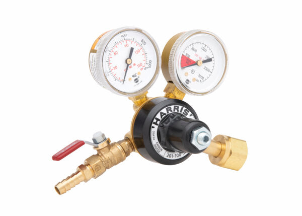 Harris Model 201-100P-320i-G CO2 Brass Beverage Regulator - 3002260