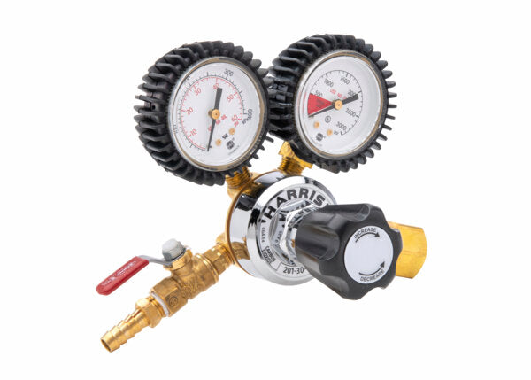 Harris Model 201-30-320i-G CO2 Brass Beverage Regulator - 3004600