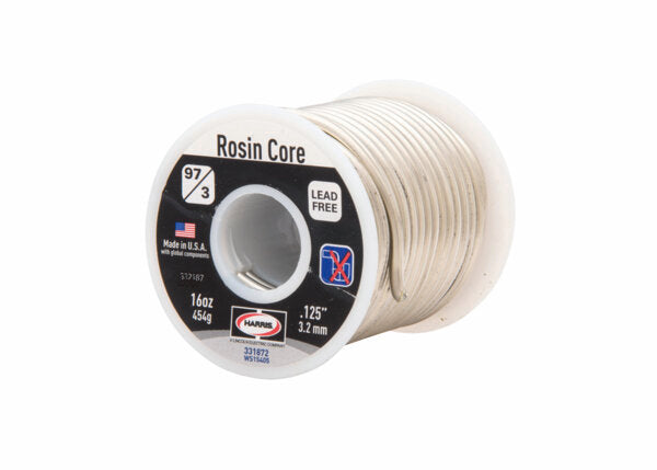 Harris - 97/3 Lead-Free Rosin Core Solder 1/8 X 1# SPOOL X 25 lb CARTON - 331872