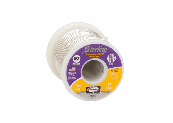 Harris - Sterling® Lead-Free Solid Wire Solder .118 X 1# SPOOL X 6 lb CARTON - 333513