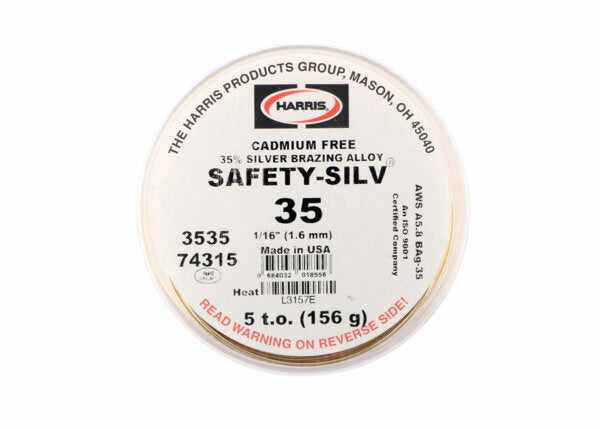 Harris Safety-Silv 35 High Silver Brazing Alloy 1/16 X 5 TO PKG - 3535