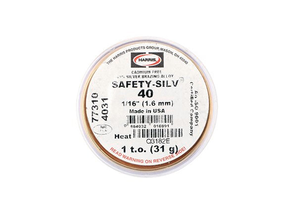 Harris Safety-Silv 40 High Silver Brazing Alloy 1/16 X 1 TO PKG - 4031