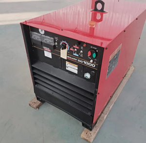 Lincoln Idealarc DC-1000 Subarc Welder U1386-3, industrial welding equipment with control dials, on pallet at WeldingMart.