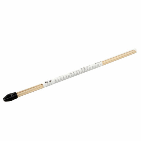 A clear plastic tube with a black cap and white label holds Harris 45318L Safety-Silv 45 high silver brazing alloy rods, cadmium-free, 1/16 x 18 in., 15 oz.