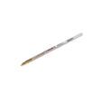 A Harris 45618L - Safety-Silv 45 high silver brazing alloy, 1/8 x 18 in., lies diagonally on a white background, with several brass-colored, cadmium-free filler rods exposed at one end of the tube.