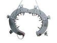 Mathey Dearman Mega Rim Clamp D711-4652M welding pipe beveling tool for 46-52” pipes, multiple clamps for precise alignment.