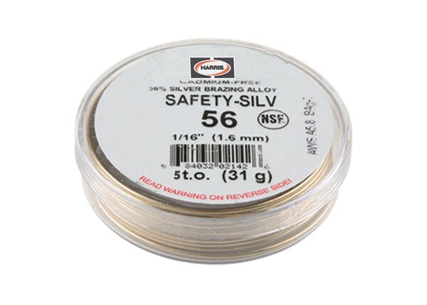 Harris Safety-Silv 56 Brazing Alloy 1/16 in. x 1 ea. 5 toz. cup - 5635