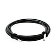A coiled black wire conduit with silver metal connectors on both ends, secured with two black Velcro straps, placed on a white background—a practical welding accessory thats MK compatible.