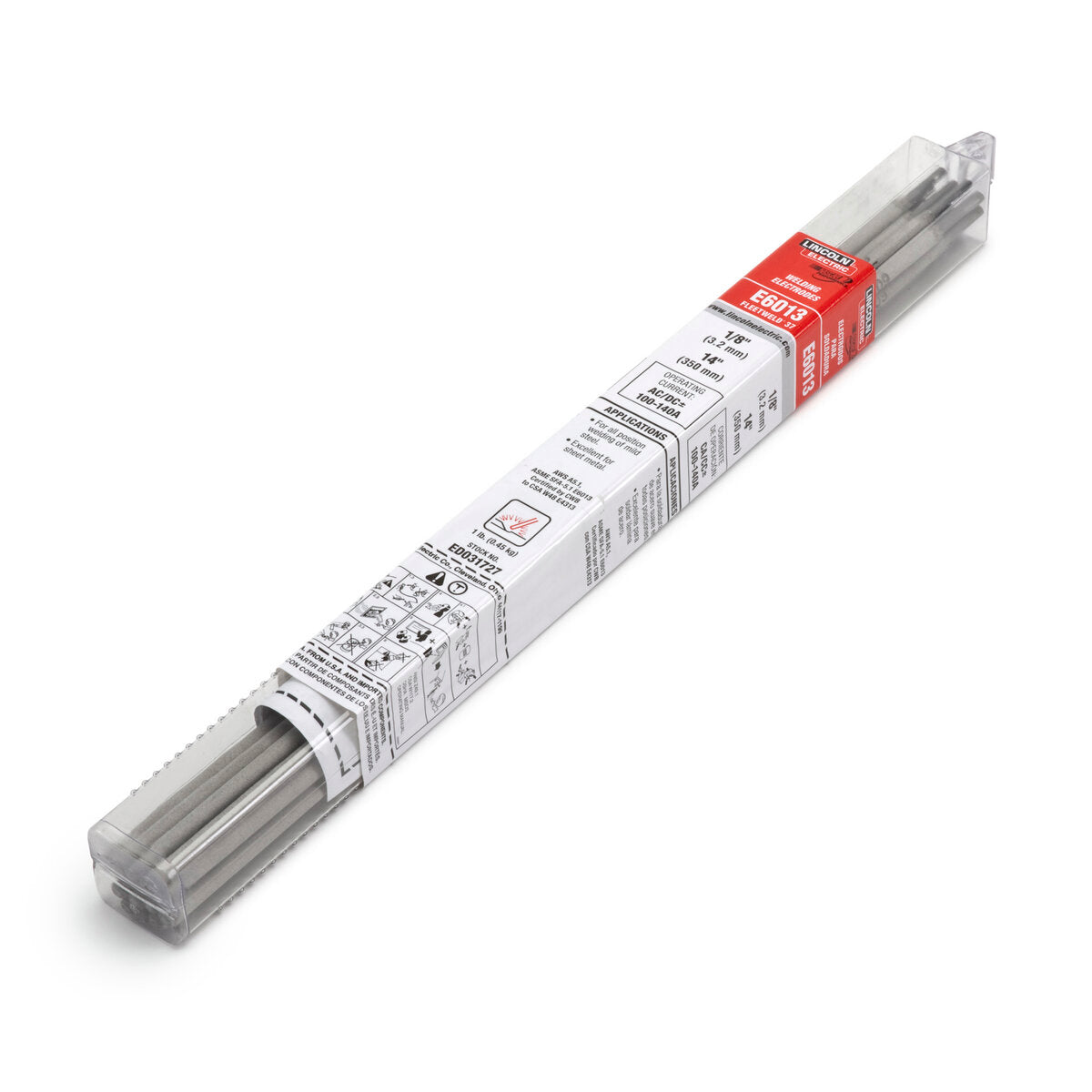 Lincoln Electric - Fleetweld® 37-RSP Stick (SMAW) Electrode, 1/8x14 in, (6) 1 lb Tube - ED033500
