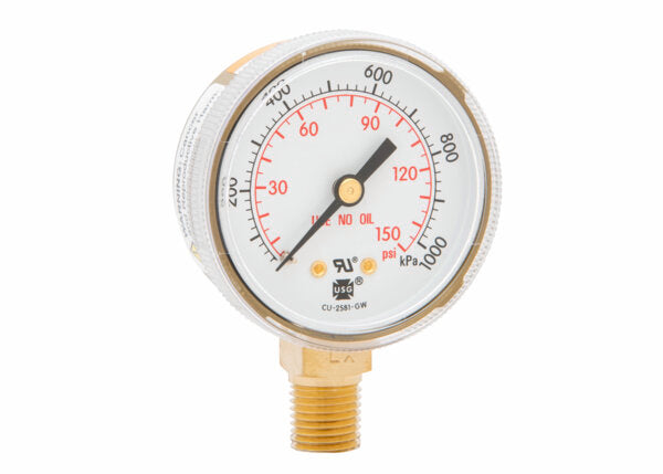 Harris Regulator Pressure Gauge 2 in. 150 PSI / 1000 kPa - 9006125