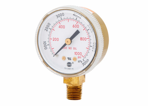 Harris Regulator Pressure Gauge 2" 1000 PSI / 7000 kPa - 9006131