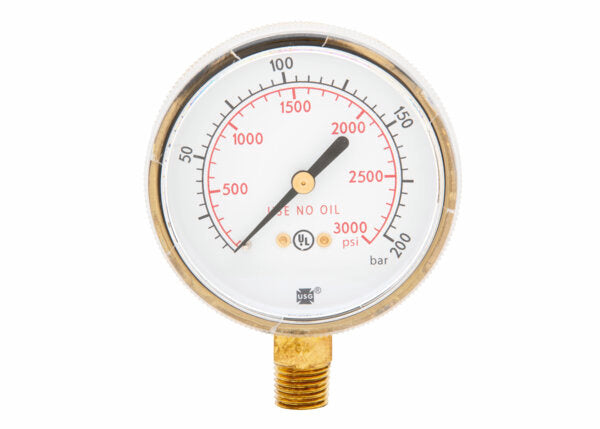 Harris Regulator Pressure Gauge 2-1/2"3000PSI/200 BAR - 9006203