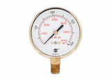 Harris Regulator Pressure Gauge 2-1/2"6000 PSI/400 BAR BRS - 9006252