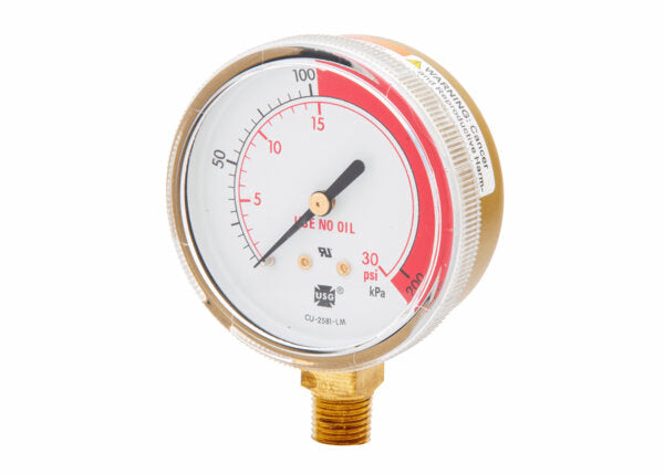 Harris Regulator Pressure Gauge 63MM x 30#RZ ST GOLD - 9007248