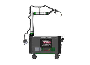 Lincoln Cooper CRX-10iA/L Aluminum Welding Cobot Cart—mobile robotic welding tool with COOPER COBOT, LINCOLN ELECTRIC branding.