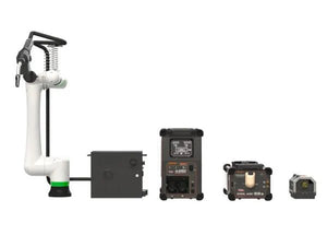 Lincoln Cooper CRX-10iA/L Aluminum Welding Cobot Non-Cart Package, robotic welding arm with control box and power units.