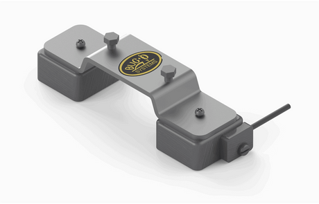 Bug-O FIXED MAGNET PLATE ARM-2465 for welding, with two pads, bolts, cable, and BUG-ID SYSTEMS logo. Welding tool by WeldingMart.