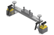 Bug-O SUPPORT BAR ARM-2580 welding clamp fixture with adjustable clamps, support bar, screws, and bolts for secure welding setup.