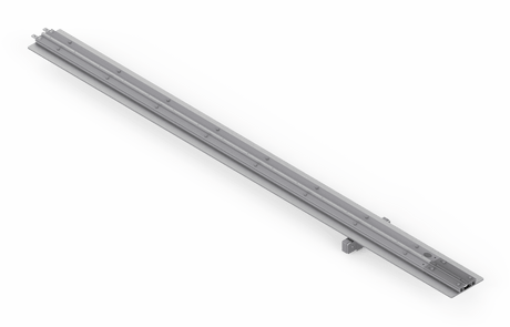 Bug-O BEAM RAIL for 66" beams (ARR-9236), silver welding accessory with holes and bracket, shown on white, WeldingMart tool.