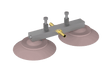 Bug-O INTERMEDIATE VAC SUPPORT BAR ARV-1036 welding tool with dual suction cups, metal bar, adjustment screws, and brass nozzle.