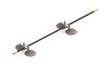 Bug-O ARV-1085 welding vacuum rail support with 4-ft metal rail, gold fittings, brown suction cups, gray frame on white background.