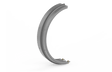 Bug-O BENT RIGID RAIL 80" BRR-1180 gear ring for welding automation, with inner teeth and gold mounts, on white background.