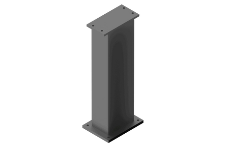 Bug-O PORTAL COLUMN 20 - BUG-1045-1 welding column, steel accessory for welding automation, with flat plates, on white background.