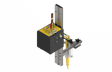 Bug-O BEAM BUG III 120V propane welding machine with black/yellow control box, rails, cables, nozzle—industrial equipment.