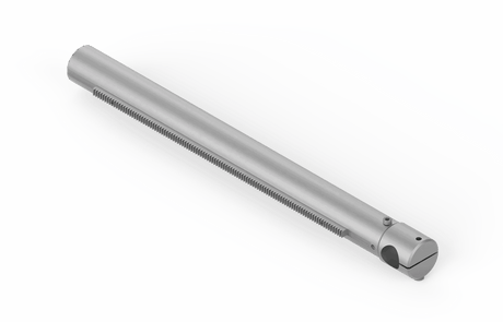 Bug-O H.D. RACK ASSY. 30" (BUG-5166-30) metal rod for welding tools; toothed edge, holes, grooves, 30-inch length, white background.