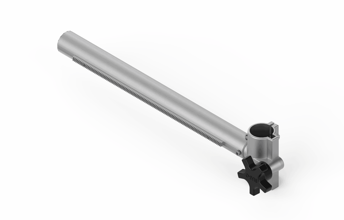 Bug-O H.D. RACK with 24" torchholder (BUG-5169-24), adjustable welding accessory arm with clamp, ridged rod, and knob.