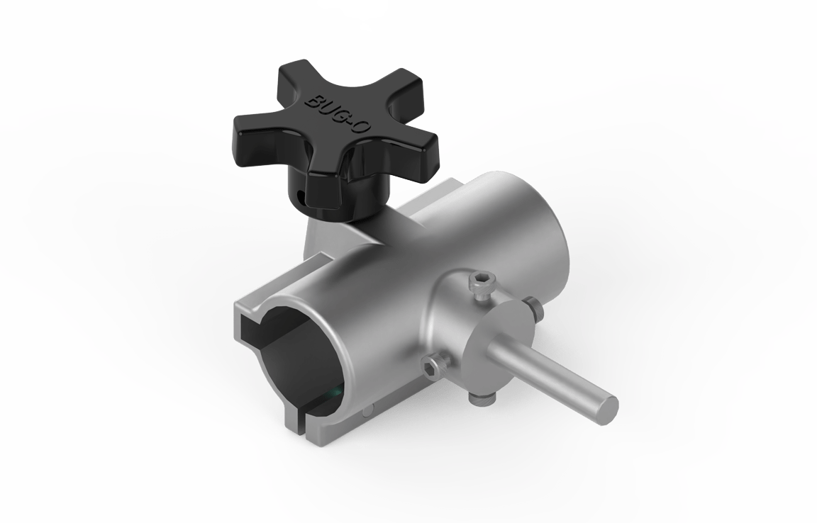 Bug-O Torch Holder Assembly BUG-5179: durable welding torch holder with valve, lever, and BUGO handle for precise flow control.