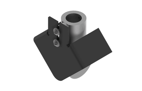 Bug-O V Wheel Assembly BUG-5274 welding accessory with angled black plate and bolts for WeldingMart equipment, white background.