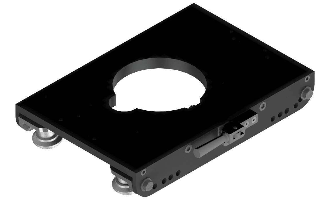 Bug-O BRR Carriage with Cam Handle BUG-5960 for welding, black, rollers, smooth edges, central cutout; WeldingMart tool.
