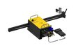 Bug-O PSM Oxyfuel Cutting Kit 120VAC CNC cutter—yellow panel, rails, buttons, keypad—for precision welding and metalworking.