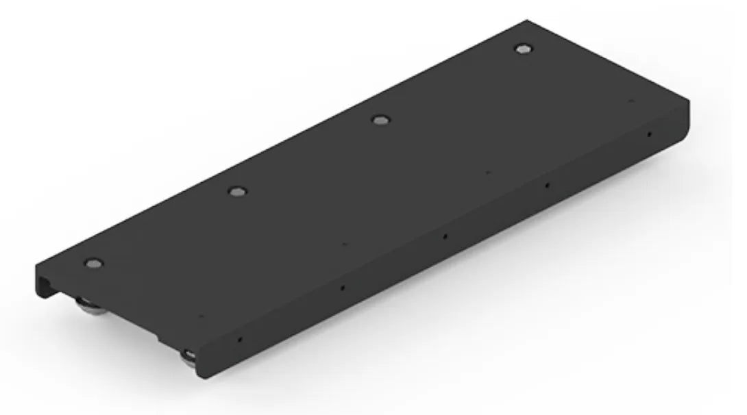 Black metal plate for Bug-O 24" (609MM) Carriage BUG-2790, beveled edges, 4 top holes; welding carriage accessory part.