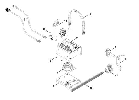 Exploded diagram of Bug-O GO-FER IV 120V welding machine cover, with labeled cables, switches, hoses, and controls. WeldingMart.