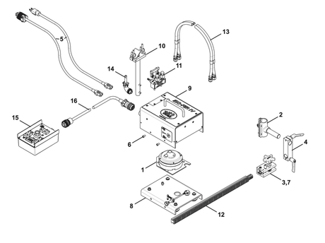 Exploded view of Bug-O GO-FER IV Pendant Cover Assembly 240 VAC GOF-4112 with mounting hardware for welding tool installation.