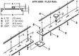 Bug-O RACK AFR-3006 diagram for welding equipment; labeled parts, dimensions, RACK compatibility, and assembly with screws & rails.