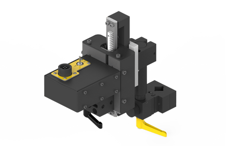 Bug-O HEIGHT SLIDE ASSEMBLY CAS-1500 for welding, with black, gray, yellow parts, knobs & levers; WeldingMart tool on white background.