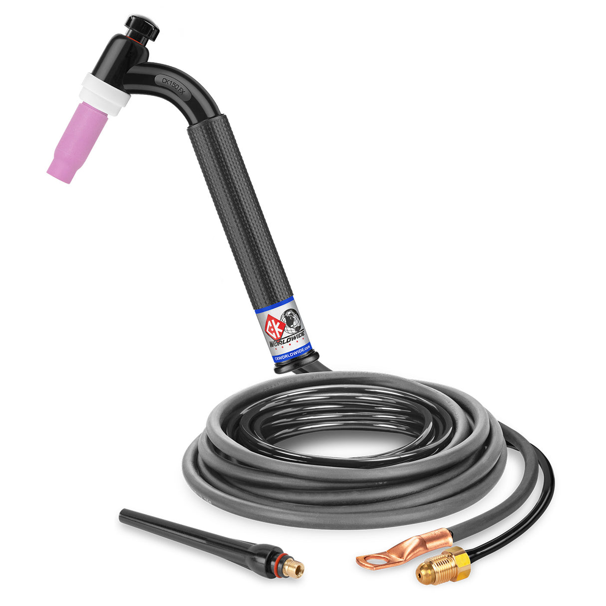 CK Worldwide - Ck1512N Fx - 150 Amp Flex Head Tig Torch, Gas-Cooled, 12.5' Standard Cables - Ck1512N Fx