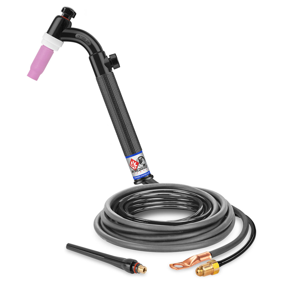 CK Worldwide - Ck1525Vn Fx - 150 Amp Flex Head Tig Torch With Valve, Gas-Cooled, 25' Standard Cables - Ck1525Vn Fx