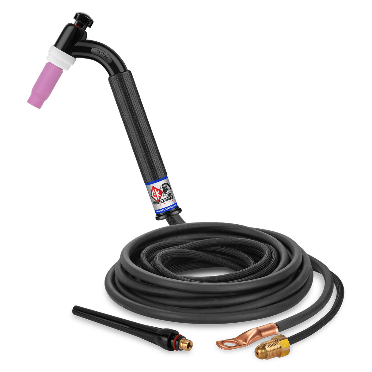 CK Worldwide - Ck17-12-2Sf Fx - 150 Amp Flex Head Tig Torch, Gas-Cooled, 12.5' Superflex Cables - Ck17-12-2Sf Fx