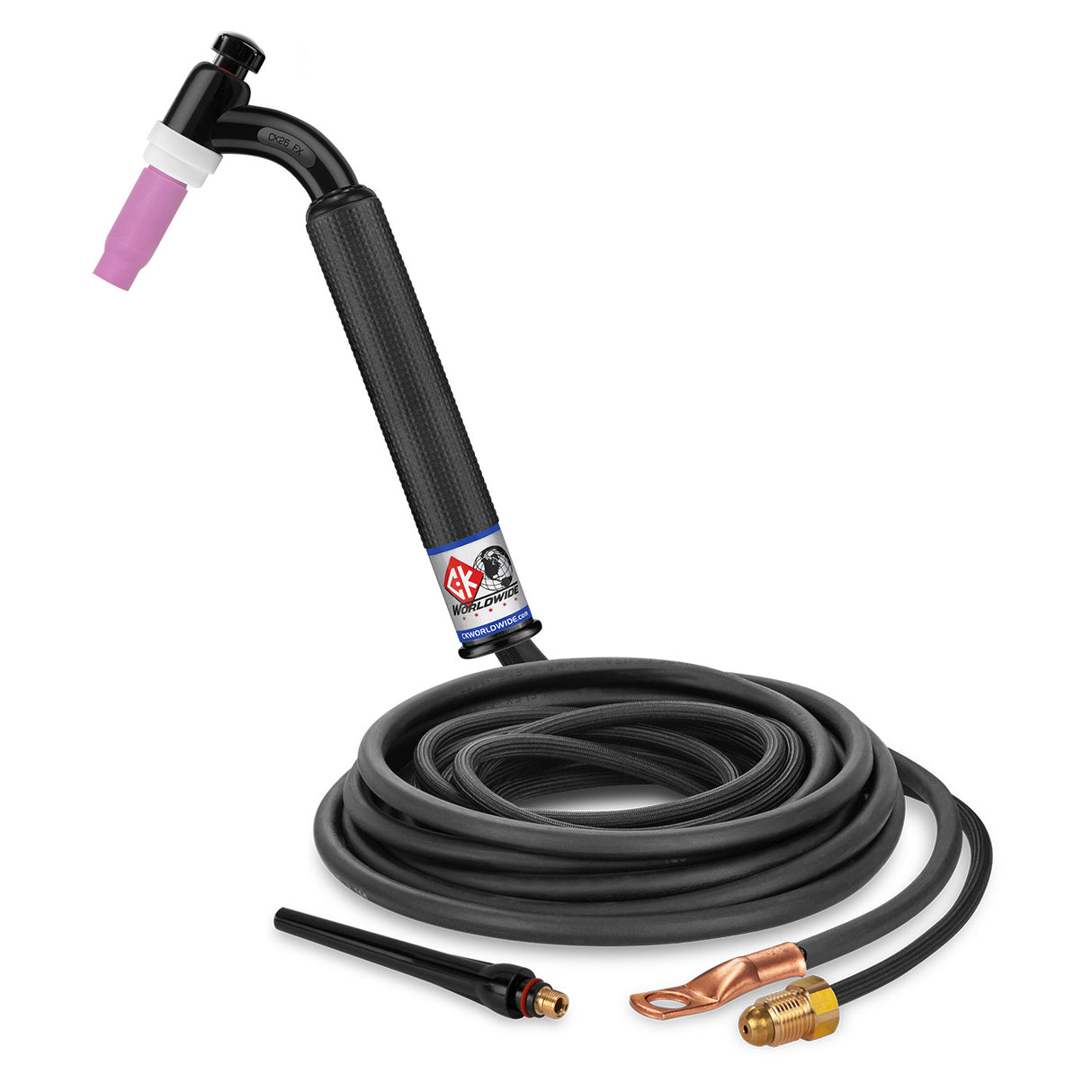 CK Worldwide - Ck26-12-2Sf Fx - 200 Amp Flex Head Tig Torch, Gas-Cooled, 12.5' Superflex Cables - Ck26-12-2Sf Fx