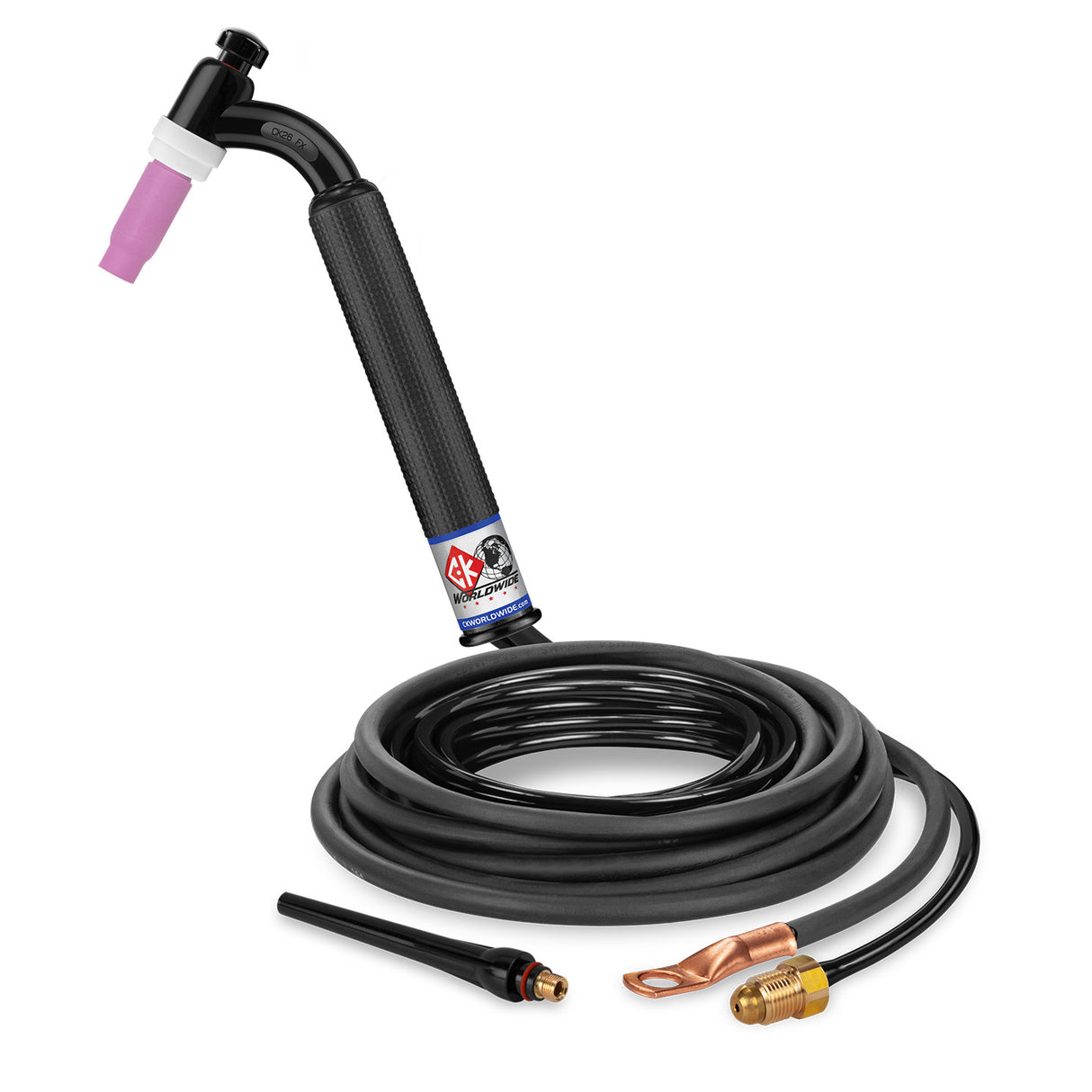 CK Worldwide - Ck26-12-2 Fx - 200 Amp Flex Head Tig Torch, Gas-Cooled, 12.5' Standard Cables - Ck26-12-2 Fx