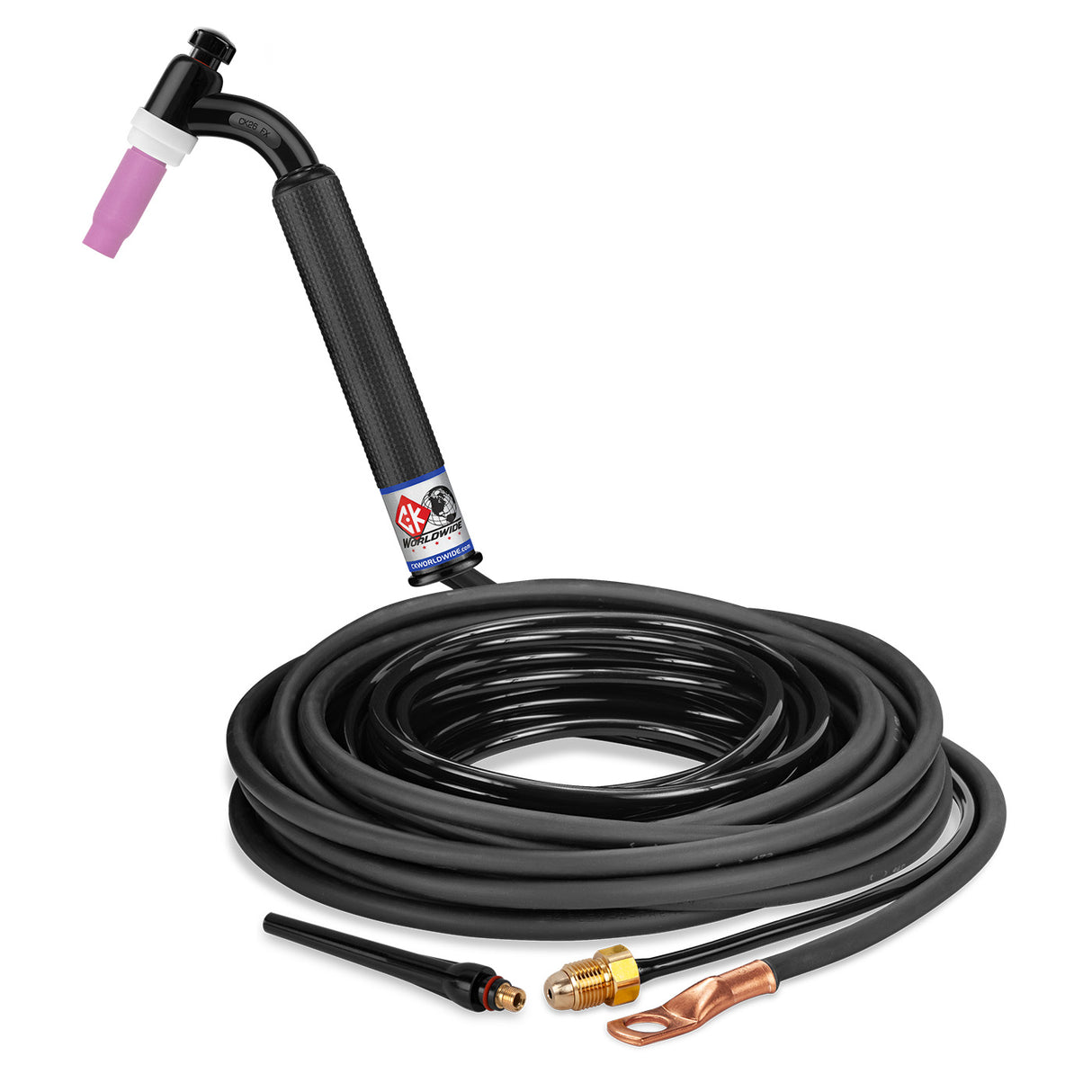 CK Worldwide - Ck26-25-2 Fx - 200 Amp Flex Head Tig Torch, Gas-Cooled, 25' Standard Cables - Ck26-25-2 Fx